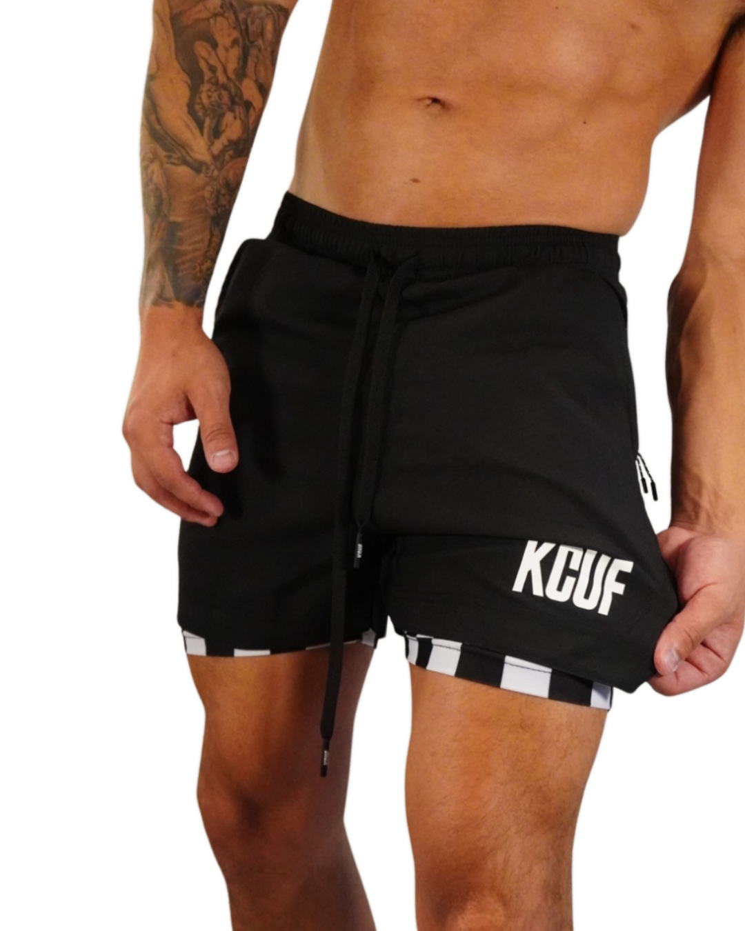 KCUF Men's Strung out Checkered (lined) 5 inch inseam