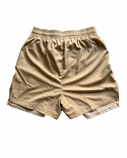 Men's Tan Strung Out 5 Inch Short (lined)