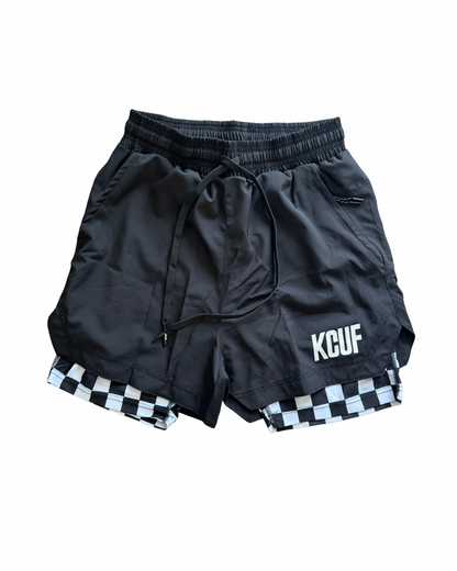 KCUF Men's Strung out Checkered (lined) 5 inch inseam