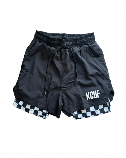 KCUF Men's Strung out Checkered (lined) 5 inch inseam